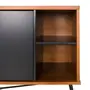 BUFFET 1 PORTA BASCULANTE 1,35 M X 40 CM MID CENTURY - PRETO/NOZES - Foto 9