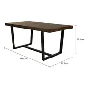 MESA DE JANTAR 1,68 M X 92 CM NIARA - PRETO/NOZES RÚSTICO - Foto 7