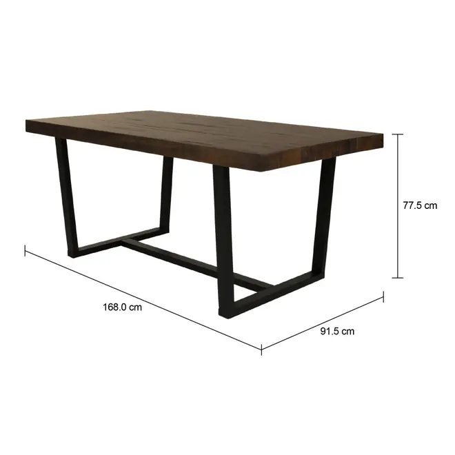 MESA DE JANTAR 1,68 M X 92 CM NIARA - PRETO/NOZES RÚSTICO - Foto 7