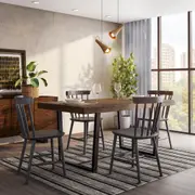 MESA DE JANTAR 1,68 M X 92 CM NIARA - PRETO/NOZES RÚSTICO - Foto 8