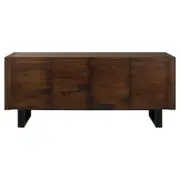 BUFFET 4 PORTAS 1,75 M X 40 CM NIARA - NOZES RÚSTICO/PRETO - Foto 1