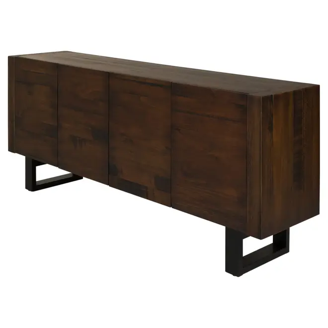 BUFFET 4 PORTAS 1,75 M X 40 CM NIARA - NOZES RÚSTICO/PRETO - Foto 2