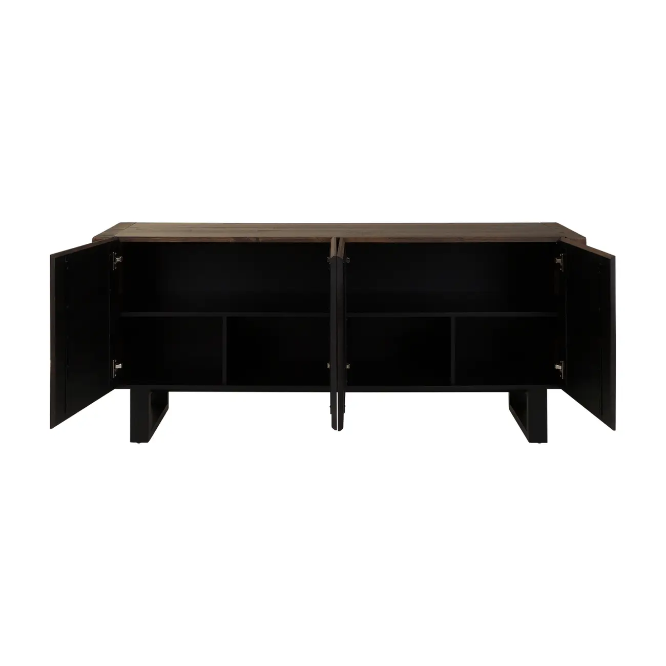 BUFFET 4 PORTAS 1,75 M X 40 CM NIARA - NOZES RÚSTICO/PRETO - Foto 4