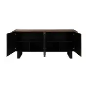 BUFFET 4 PORTAS 1,75 M X 40 CM NIARA - NOZES RÚSTICO/PRETO - Foto 4