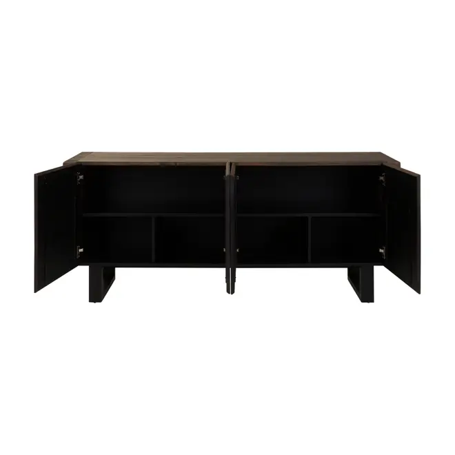 BUFFET 4 PORTAS 1,75 M X 40 CM NIARA - NOZES RÚSTICO/PRETO - Foto 4