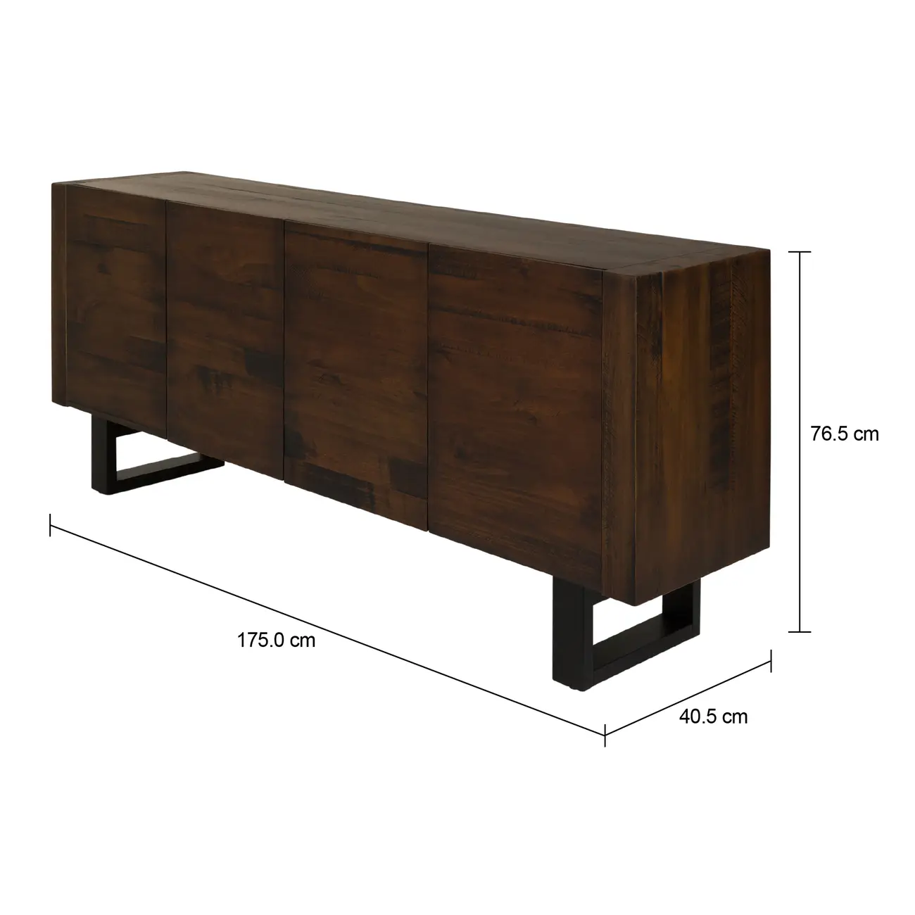 BUFFET 4 PORTAS 1,75 M X 40 CM NIARA - NOZES RÚSTICO/PRETO - Foto 11