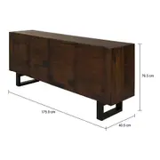 BUFFET 4 PORTAS 1,75 M X 40 CM NIARA - NOZES RÚSTICO/PRETO - Foto 11