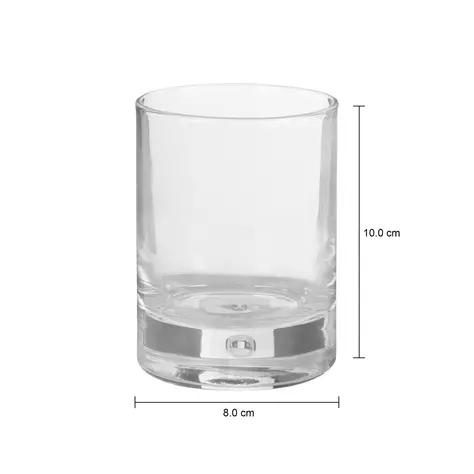 Imagem com medidas do produto COPO ON THE ROCKS 270 ML CENTRA