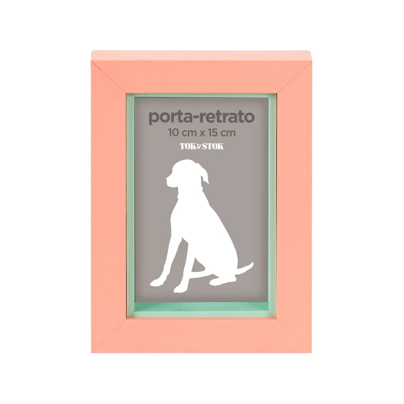 PORTA-RETRATO 10 CM X 15 CM COLOR MATCH - MELÃO/SORBET DE MENTA - Foto 1