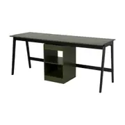 ESTAÇÃO DE TRABALHO DUPLA 1 GAVETA 1,80 M X 60 CM HANNA - PRETO/MUSGO - Foto 2