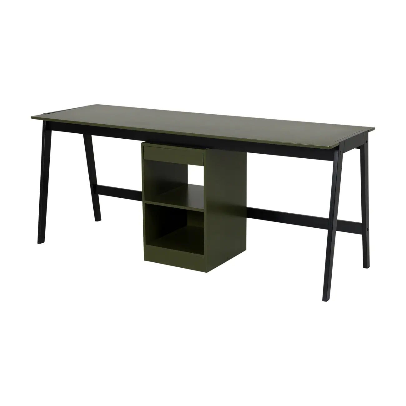 ESTAÇÃO DE TRABALHO DUPLA 1 GAVETA 1,80 M X 60 CM HANNA - PRETO/MUSGO - Foto 2