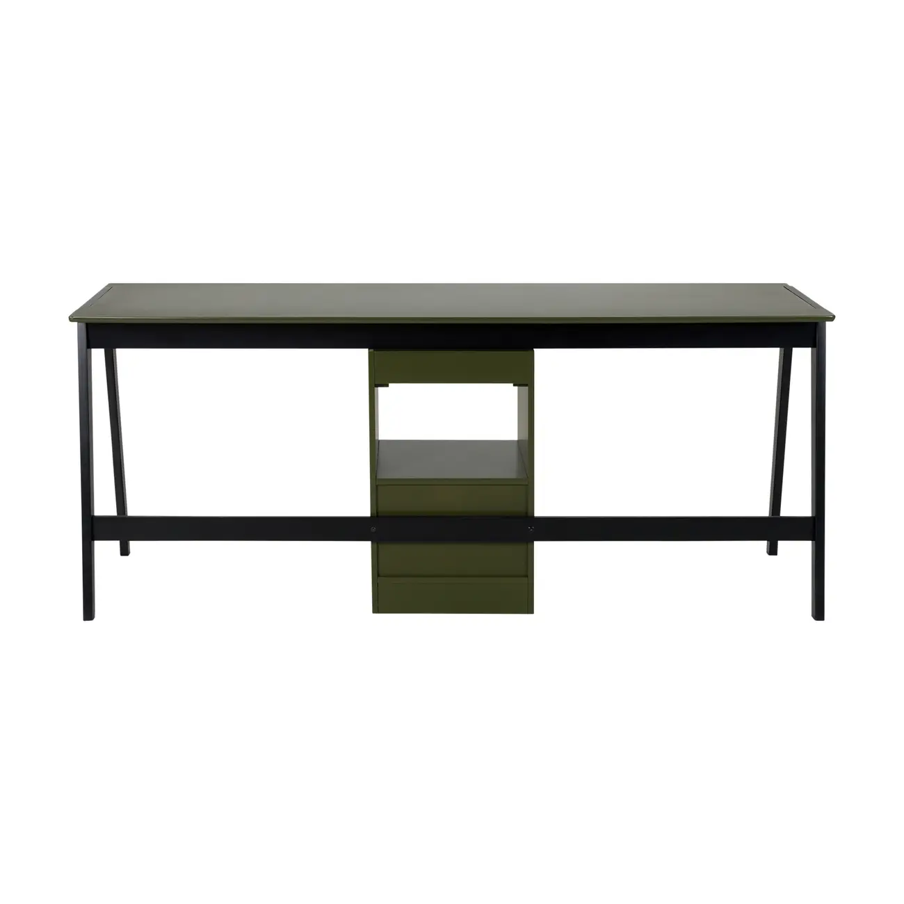 ESTAÇÃO DE TRABALHO DUPLA 1 GAVETA 1,80 M X 60 CM HANNA - PRETO/MUSGO - Foto 5