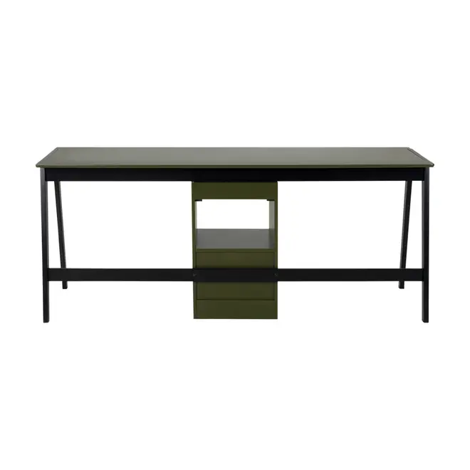 ESTAÇÃO DE TRABALHO DUPLA 1 GAVETA 1,80 M X 60 CM HANNA - PRETO/MUSGO - Foto 5