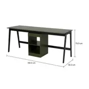 ESTAÇÃO DE TRABALHO DUPLA 1 GAVETA 1,80 M X 60 CM HANNA - PRETO/MUSGO - Foto 8