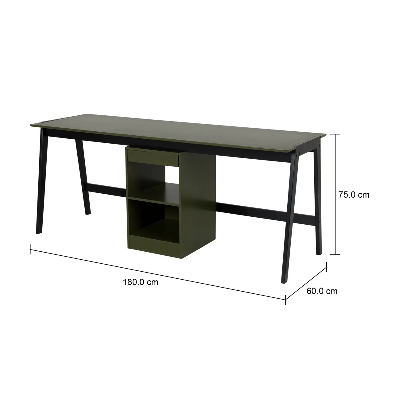 ESTAÇÃO DE TRABALHO DUPLA 1 GAVETA 1,80 M X 60 CM HANNA - PRETO/MUSGO - Foto 8