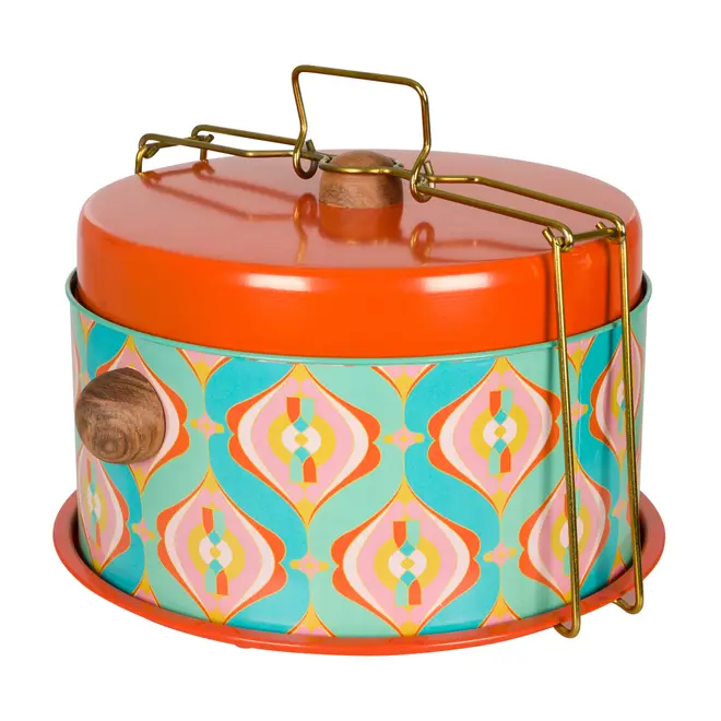 PORTA BOLO COM TAMPA COZINHA ENCANTADA DA RAÍZA COSTA - LARANJA/MULTICOR - Foto 3