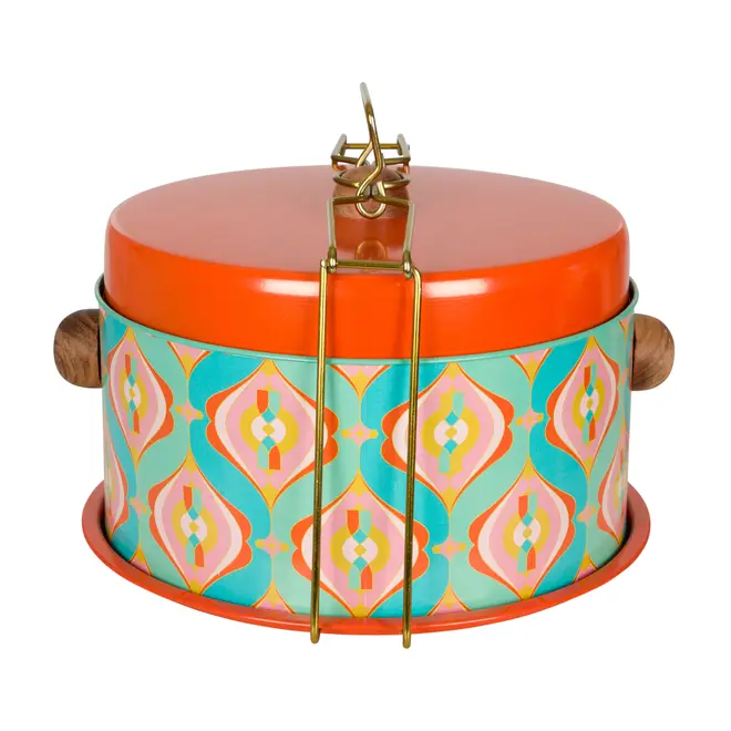 PORTA BOLO COM TAMPA COZINHA ENCANTADA DA RAÍZA COSTA - LARANJA/MULTICOR - Foto 4