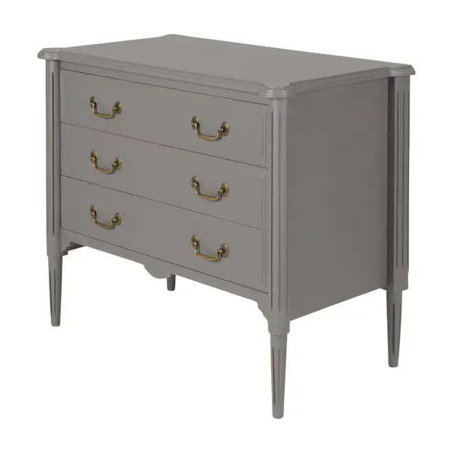 CÔMODA 3 GAVETAS 90 CM X 50 CM REGENCE - GRIS BRULÉ - Foto 2