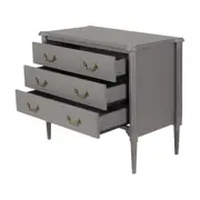 CÔMODA 3 GAVETAS 90 CM X 50 CM REGENCE - GRIS BRULÉ - Foto 3