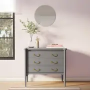 CÔMODA 3 GAVETAS 90 CM X 50 CM REGENCE - GRIS BRULÉ - Foto 12