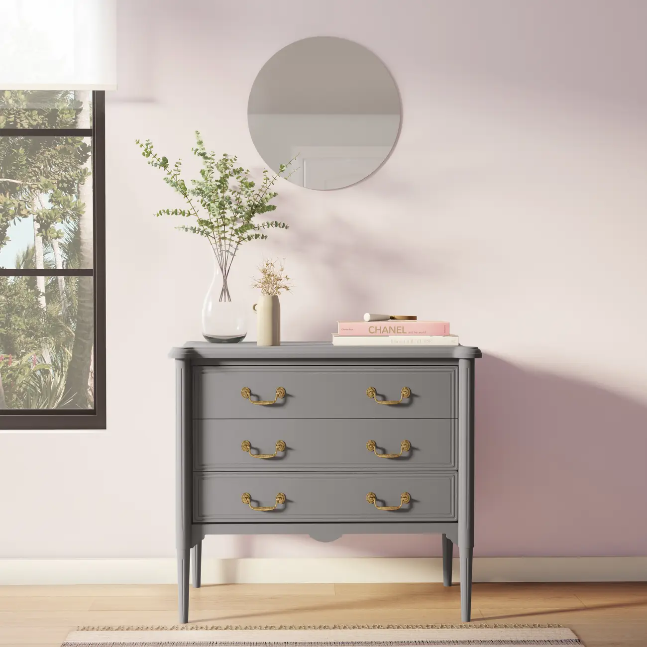 CÔMODA 3 GAVETAS 90 CM X 50 CM REGENCE - GRIS BRULÉ - Foto 12