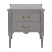 MESA DE CABECEIRA 2 GAVETAS REGENCE - GRIS BRULÉ - Foto 1