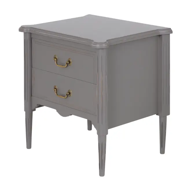 MESA DE CABECEIRA 2 GAVETAS REGENCE - GRIS BRULÉ - Foto 2
