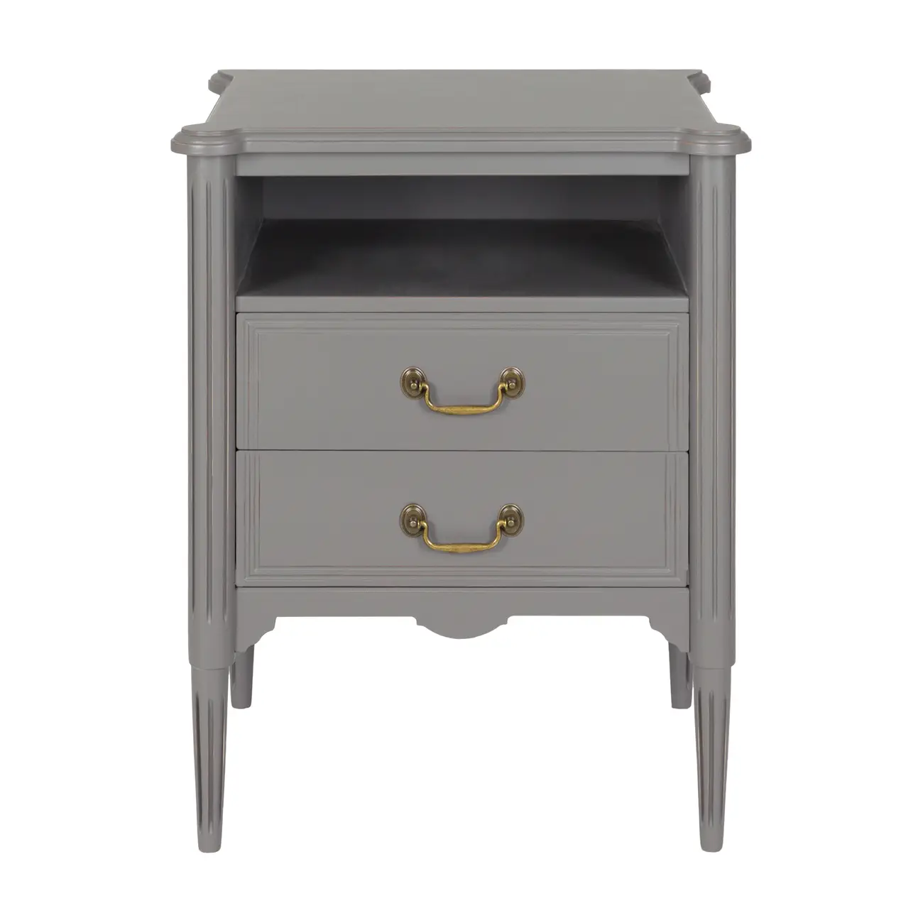 MESA DE CABECEIRA ALTA 2 GAVETAS REGENCE - GRIS BRULÉ - Foto 1