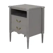 MESA DE CABECEIRA ALTA 2 GAVETAS REGENCE - GRIS BRULÉ - Foto 2