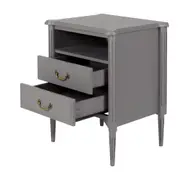 MESA DE CABECEIRA ALTA 2 GAVETAS REGENCE - GRIS BRULÉ - Foto 3