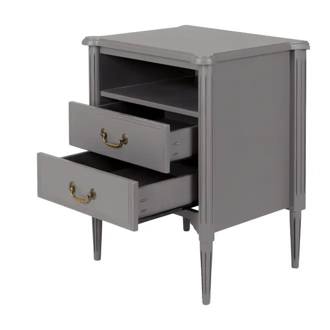 MESA DE CABECEIRA ALTA 2 GAVETAS REGENCE - GRIS BRULÉ - Foto 3