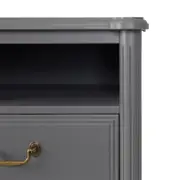MESA DE CABECEIRA ALTA 2 GAVETAS REGENCE - GRIS BRULÉ - Foto 8