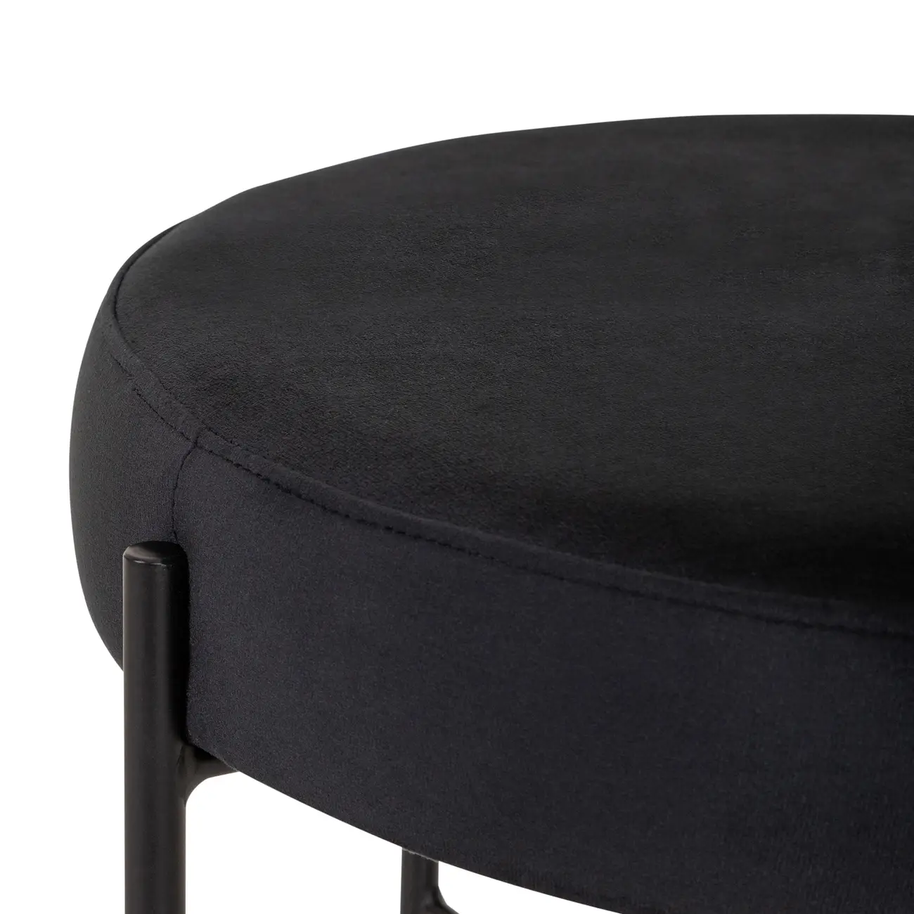 PUFF REDONDO 48 CM DAISY - PRETO/PRETO - Foto 3