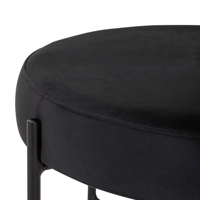 PUFF REDONDO 48 CM DAISY - PRETO/PRETO - Foto 3