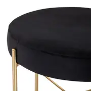 PUFF REDONDO 48 CM DAISY - OURO/PRETO - Foto 3