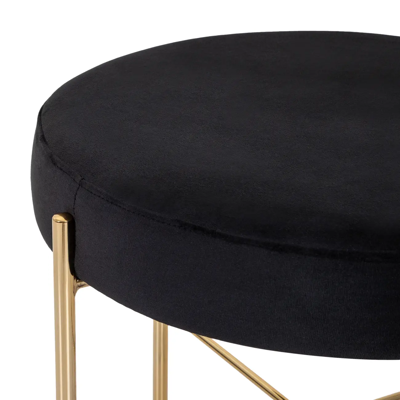 PUFF REDONDO 48 CM DAISY - OURO/PRETO - Foto 3