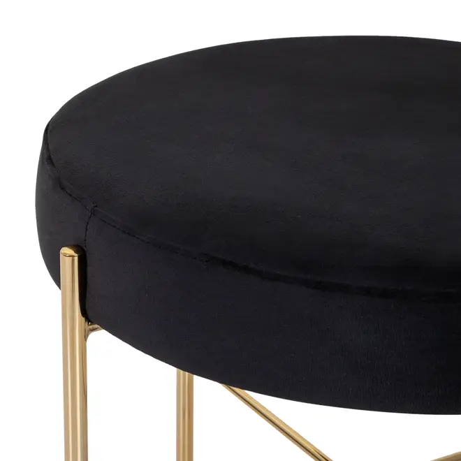 PUFF REDONDO 48 CM DAISY - OURO/PRETO - Foto 3