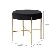 PUFF REDONDO 48 CM DAISY - OURO/PRETO - Foto 5