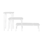 MESA LATERAL CONJUNTO COM 3 PEÇAS TRIGÊMEAS - BRANCO/BRANCO - Foto 1