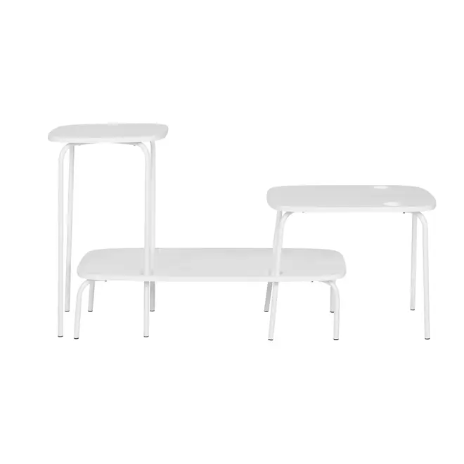 MESA LATERAL CONJUNTO COM 3 PEÇAS TRIGÊMEAS - BRANCO/BRANCO - Foto 9