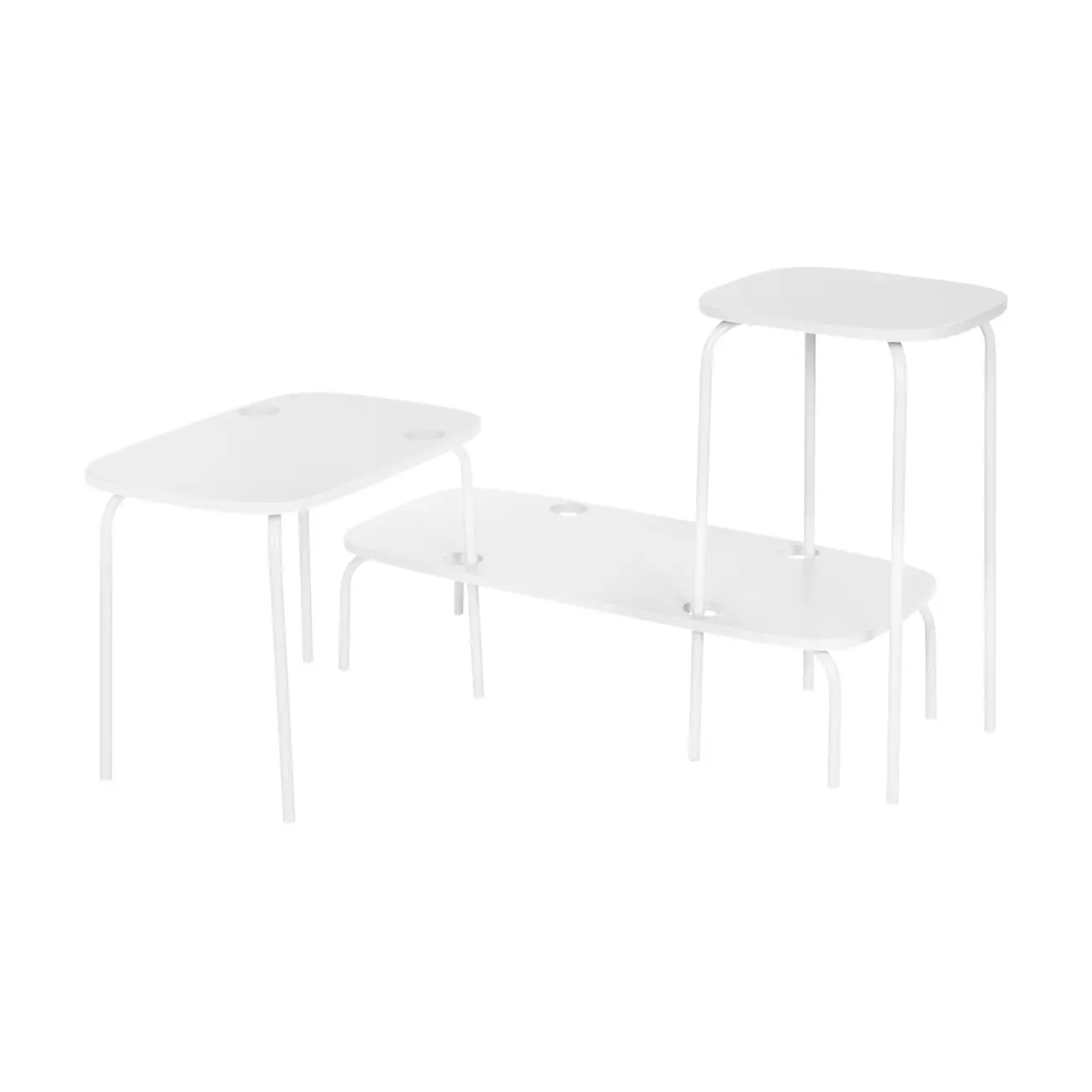 MESA LATERAL CONJUNTO COM 3 PEÇAS TRIGÊMEAS - BRANCO/BRANCO - Foto 12