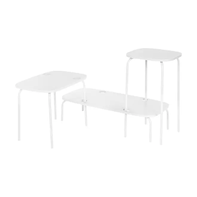 MESA LATERAL CONJUNTO COM 3 PEÇAS TRIGÊMEAS - BRANCO/BRANCO - Foto 12