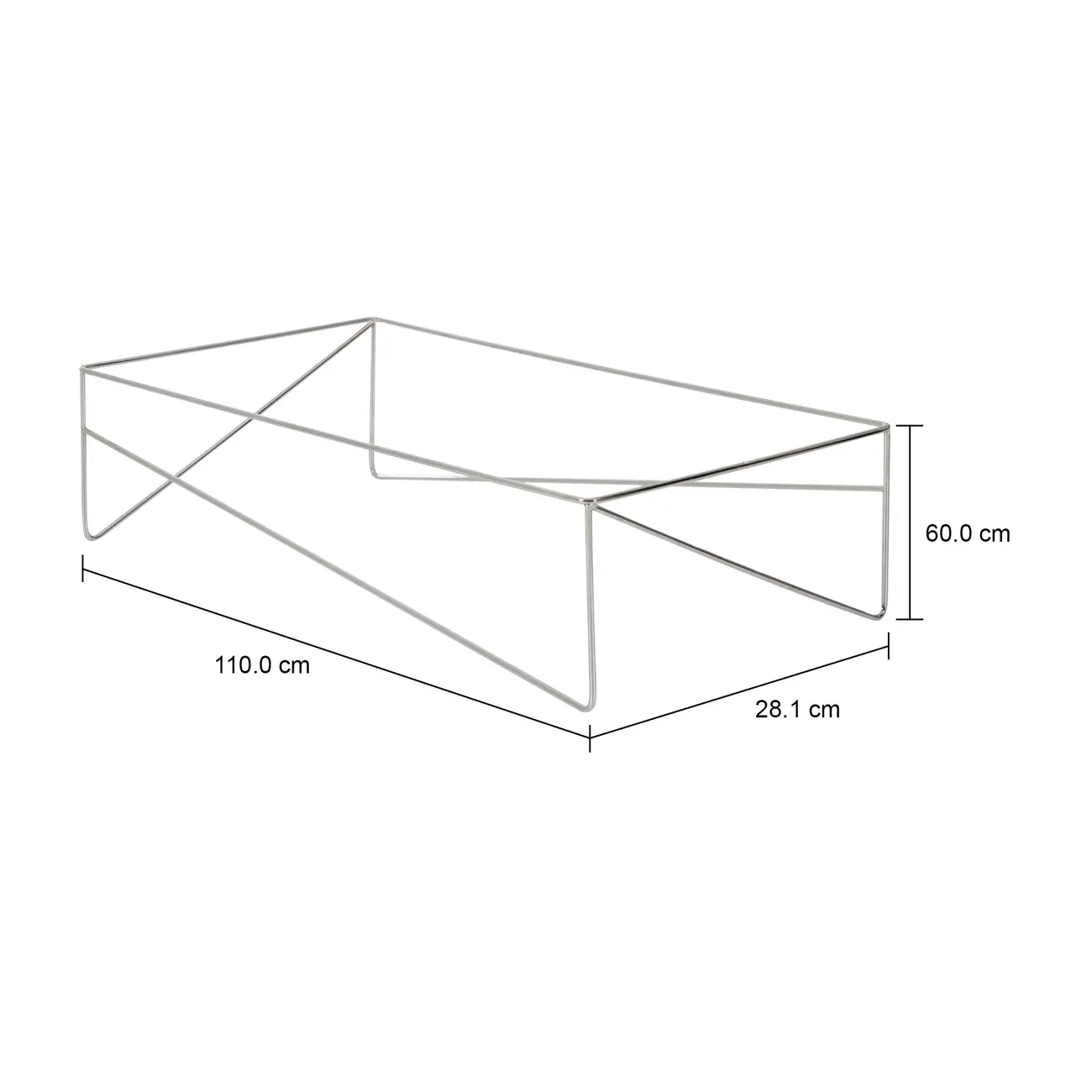BASE DE MESA DE CENTRO 1,10 M X 60 CM BATTRE - CROMADO - Foto 7