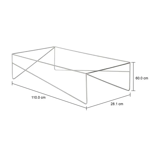 BASE DE MESA DE CENTRO 1,10 M X 60 CM BATTRE - CROMADO - Foto 7