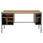 MESA COM NICHOS 1,40 M X 60 CM LABOR - KONKRET/OAK TAMMI - Foto 1