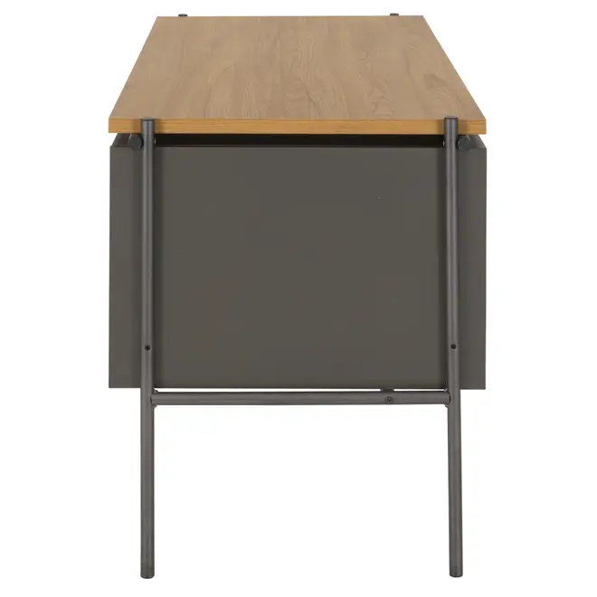 MESA COM NICHOS 1,40 M X 60 CM LABOR - KONKRET/OAK TAMMI - Foto 3