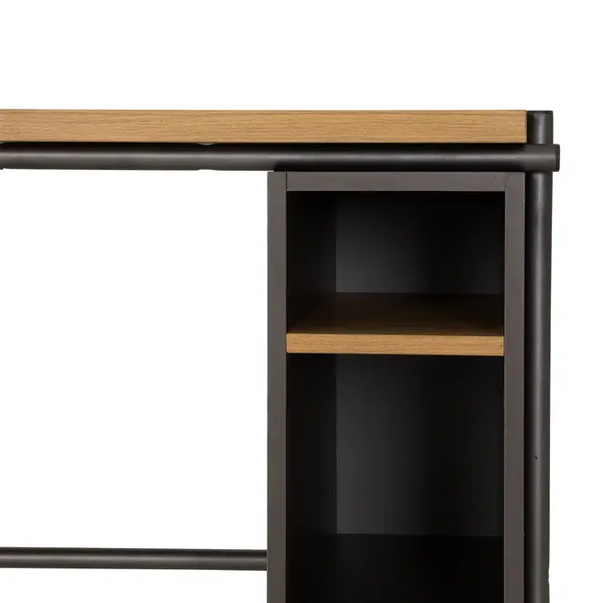 MESA COM NICHOS 1,40 M X 60 CM LABOR - KONKRET/OAK TAMMI - Foto 5
