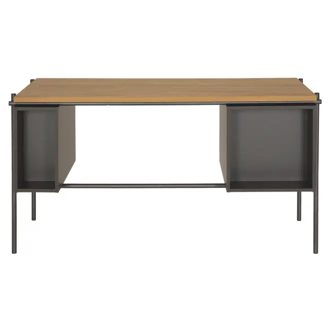 MESA COM NICHOS 1,40 M X 60 CM LABOR - KONKRET/OAK TAMMI - Foto 6