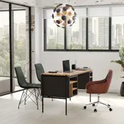 MESA COM NICHOS 1,40 M X 60 CM LABOR - KONKRET/OAK TAMMI - Foto 7