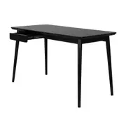MESA DE ESCRITÓRIO 1 GAVETA 1,30 M X 65 CM SKAND - PRETO - Foto 3